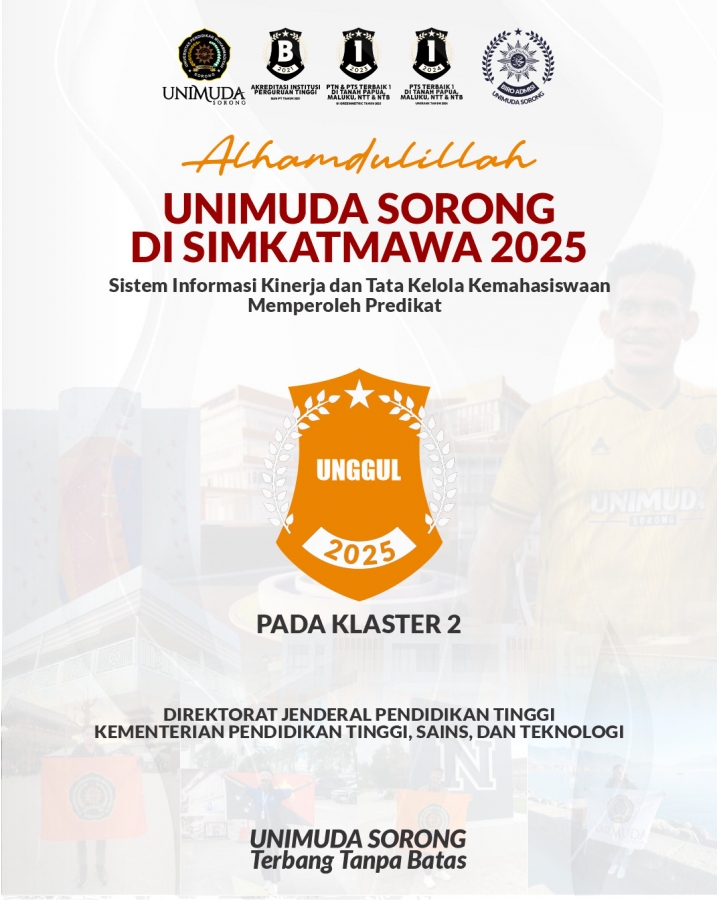 Alhamdulillah UNIMUDA Sorong di SIMKATMAWA 2025 (Sistem Informasi Kinerja dan Tata Kelola Kemahasiswaan Memperoleh Predikat: UNGGUL Pada Klaster 2