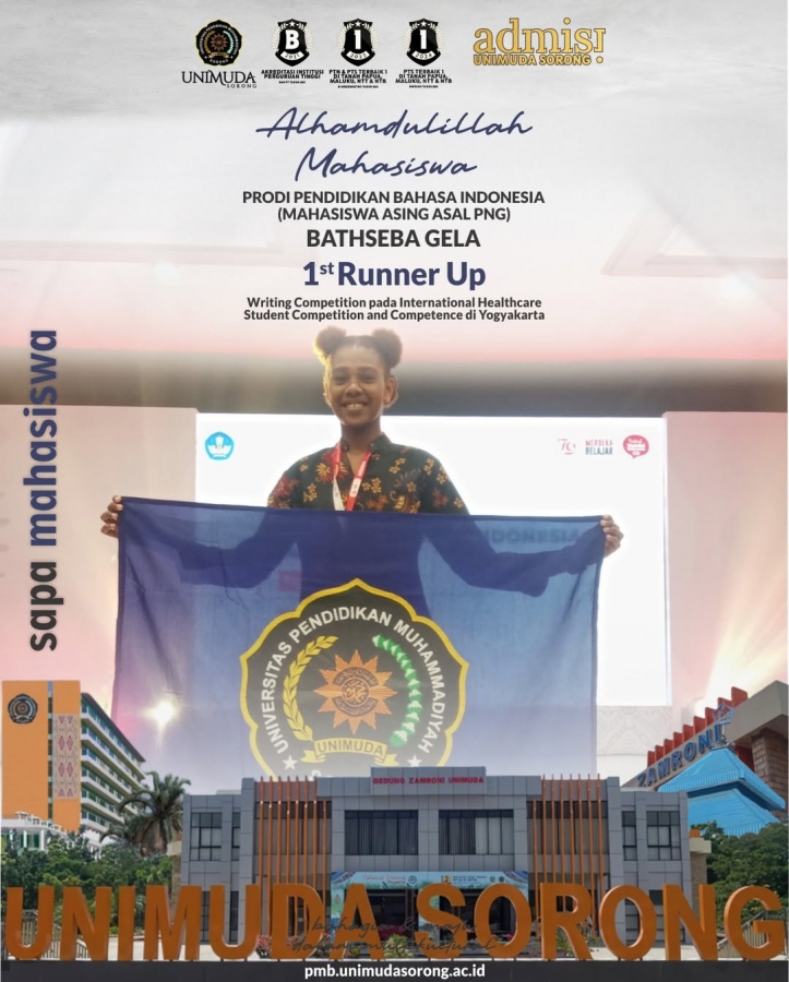 SAPA MAHASISWA kali ini datang dari Mahasiswa Berprestasi Program Studi Bahasa Indonesia (BATHSEBA GELA - MAHASISWA ASING ASAL PNG
