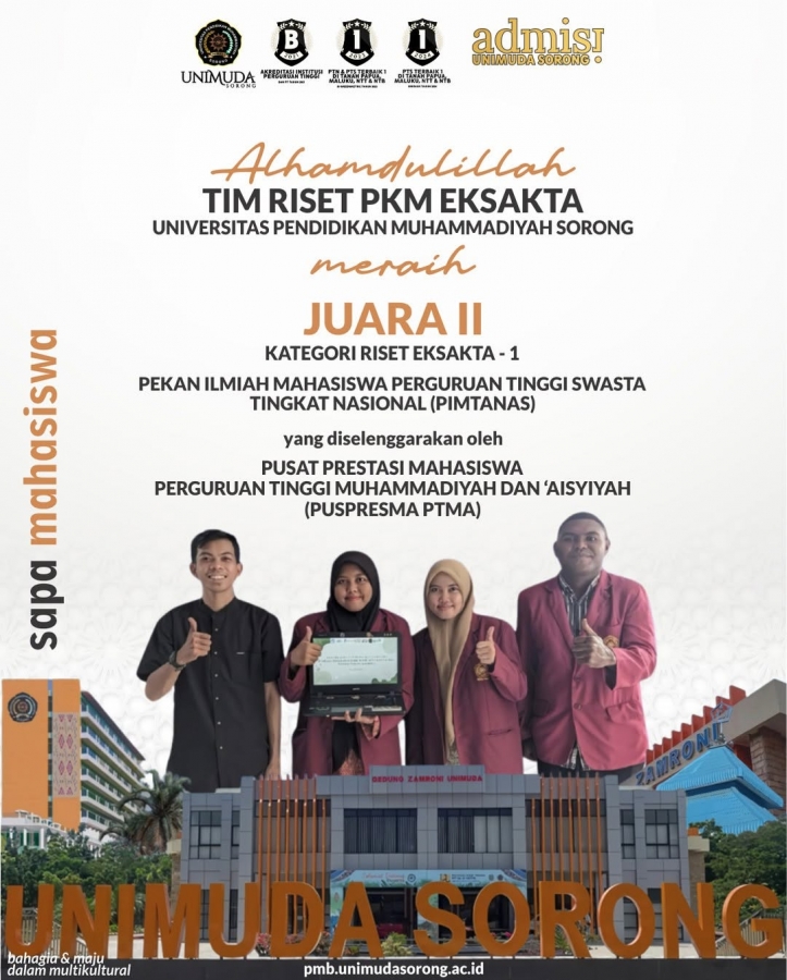 SAPA MAHASISWA kali ini datang dari Mahasiswa Berprestasi Program Studi Farmasi, Fakultas Sains Terapan, UNIMUDA SORONG