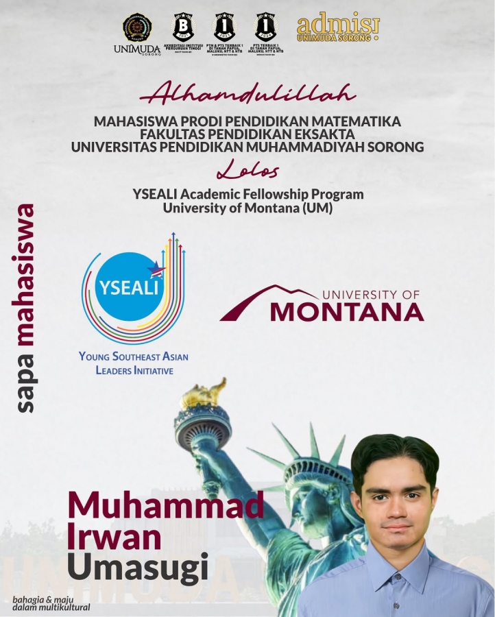SAPA MAHASISWA kali ini datang dari Mahasiswa Berprestasi Program Studi Pendidikan Matematika (MUHAMMAD IRWAN UMASUGI)