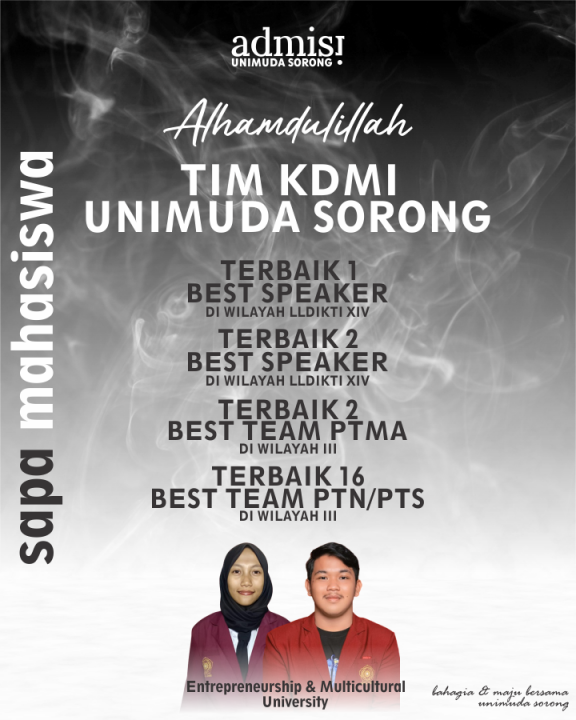 SAPA MAHASISWA kali ini datang dari tim KDMI UNIMUDA Sorong, Berhasil Mendapatkan Banyak Prestasi