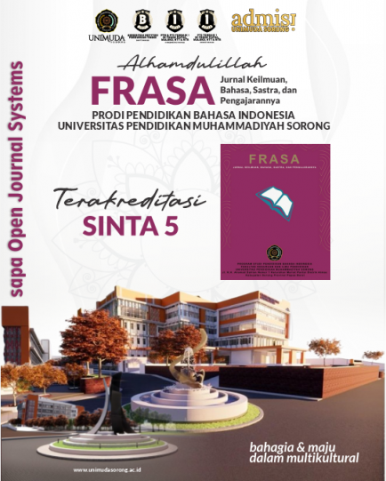 SAPA OJS kali ini datang dari FRASA: Jurnal Keilmuan, Bahasa, Sastra, dan Pengajaranya, yang TERAKREDITASI SINTA 5