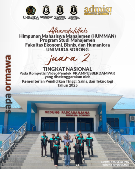 SAPA ORMAWA berprestasi kali ini datang Himpunan Mahasiswa Manajemen (HUMMAN), JUARA 2 Tingkat Nasional Pada Kompetisi Video Pendek #KAMPUSBERDAMPAK yang diselenggarakan oleh Kementerian Pendidikan Ti