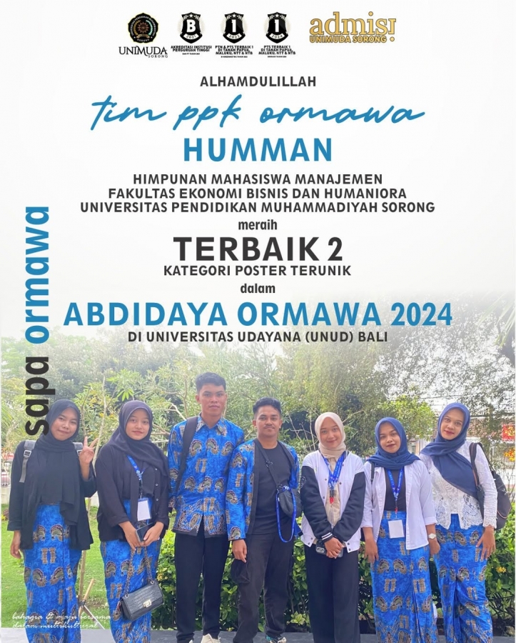 SAPA ORMAWA kali ini datang dari ORMAWA Berprestasi HUMMAN (Himpunan Mahasiswa Manajemen) UNIMUDA SORONG