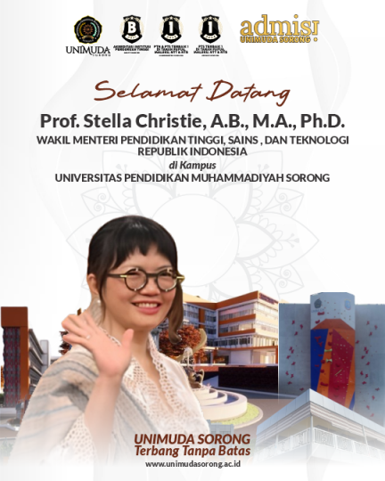 Selamat Datang di Kampus UNIMUDA Sorong Prof. Stella Christine, A.B., M.A., Ph.D. (Wakil Menteri Pendidikan Tinggi, Sains, dan Teknologi- Republik Indonesia)